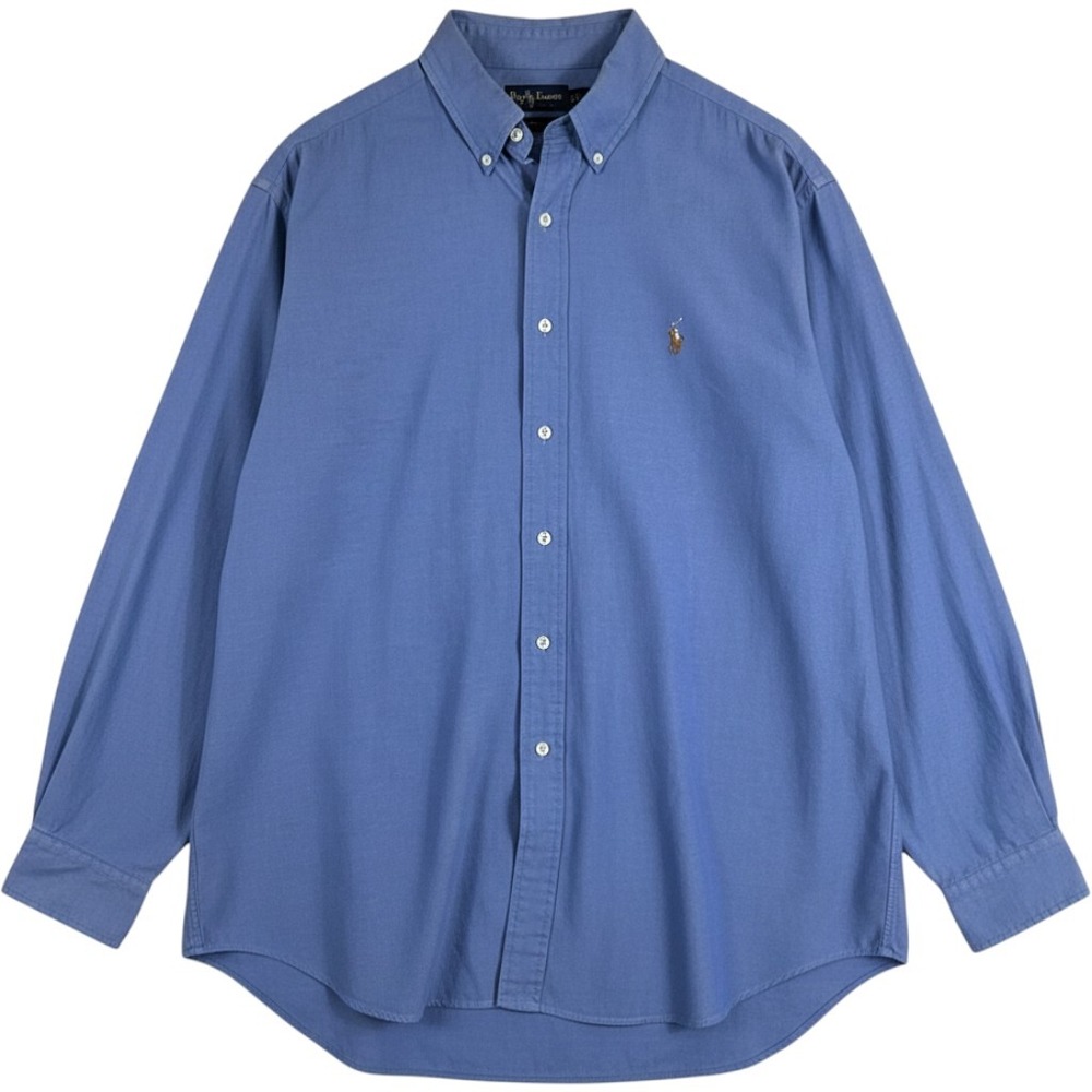 Ralph Lauren Yarmouth Pinpoint Oxford Shirt Button Down Blue 17.5 34